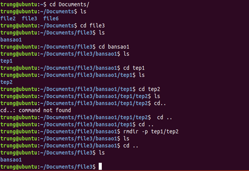 1 số câu lệnh cơ bản trong Linux (Ubuntu)