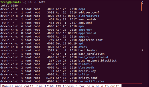 1 số câu lệnh cơ bản trong Linux (Ubuntu)