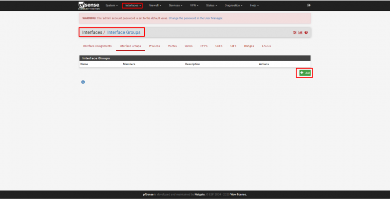 interface pfsense
