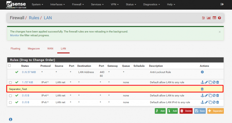 Pfsense firewall rules настройка